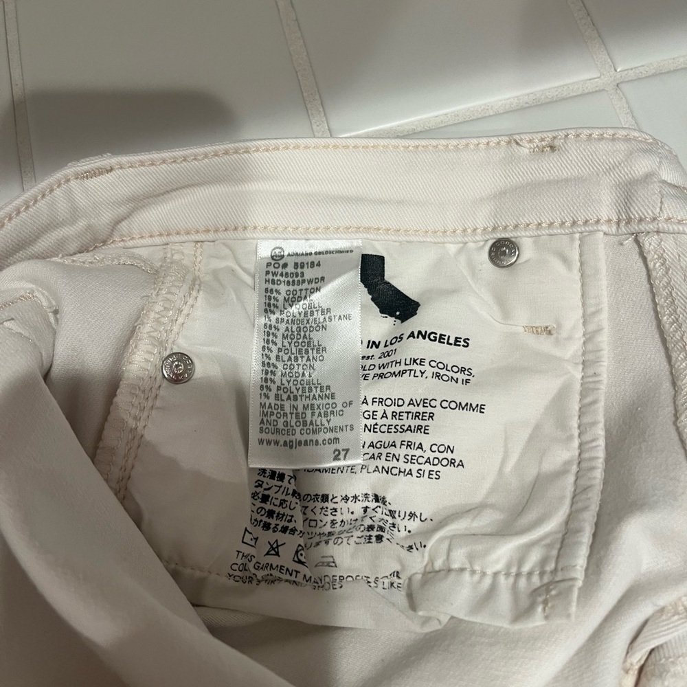 AG Adriano Goldschmied Women's White Straight Leg Jeans - Picture 4 of 4